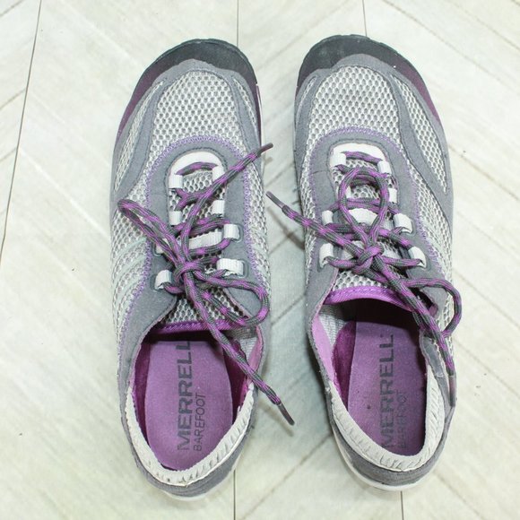 Merrell Pace Glove Dark Shadow Gray Suede Lace Up Running Sneakers Shoes Size 9 - Picture 7 of 9